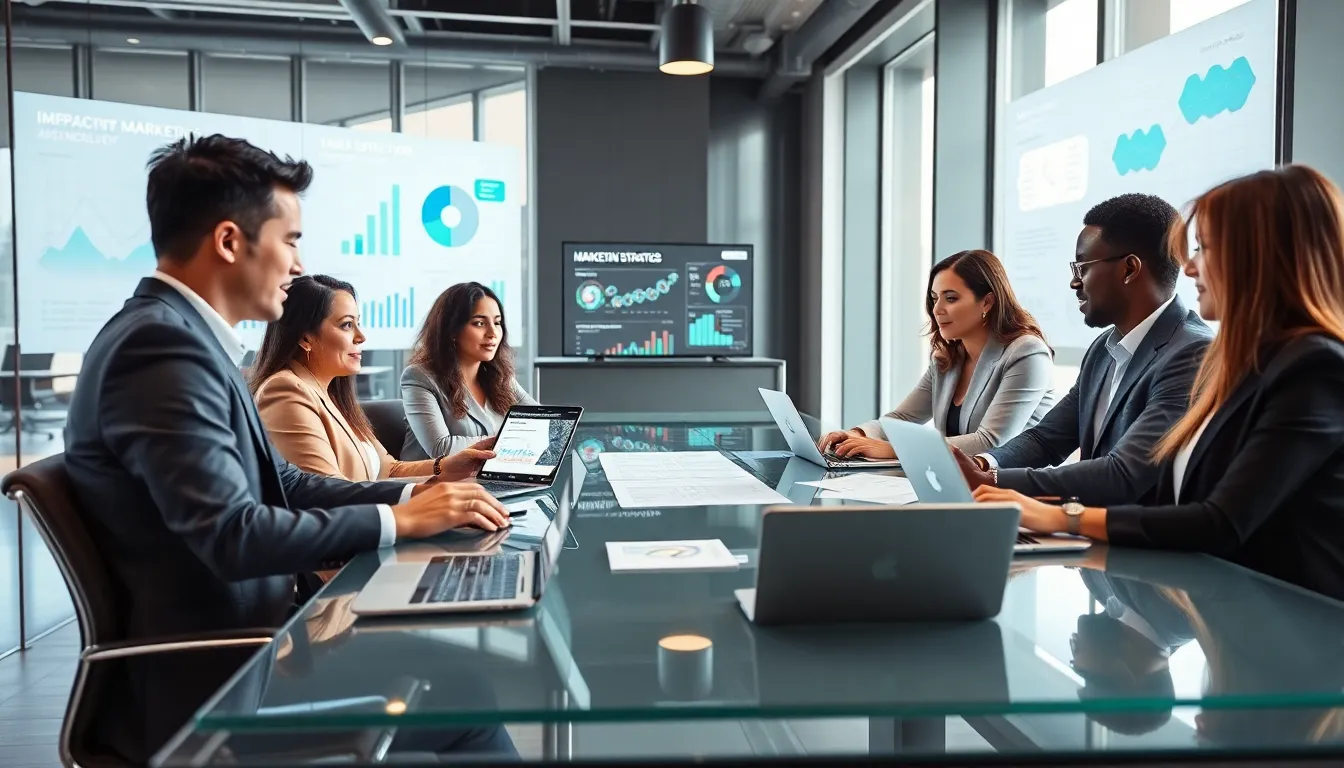 diverse marketing team collaborating on a martech strategy.